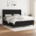 Pat box spring cu saltea, negru, 140x190 cm, textil GartenMobel Dekor