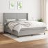 Pat continental cu saltea maro închis 180x200cm material textil GartenMobel Dekor