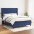 Pat continental cu saltea, crem, 140x200 cm, material textil GartenMobel Dekor