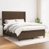 Pat box spring cu saltea, maro închis, 200x200 cm, textil GartenMobel Dekor