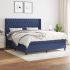 Pat box spring cu saltea, gri închis, 180x200 cm, textil GartenMobel Dekor