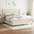Pat continental cu saltea, crem, 140x200 cm, material textil GartenMobel Dekor