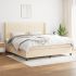 Pat box spring cu saltea, gri închis, 200x200 cm, textil GartenMobel Dekor