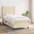 Pat box spring cu saltea, gri închis, 90x200 cm, textil GartenMobel Dekor
