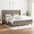 Pat box spring cu saltea, gri închis, 200x200 cm, textil GartenMobel Dekor