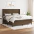 Pat box spring cu saltea, maro închis, 200x200 cm, textil GartenMobel Dekor