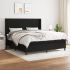 Pat box spring cu saltea, gri închis, 180x200 cm, textil GartenMobel Dekor