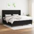 Pat box spring cu saltea, gri închis, 200x200 cm, textil GartenMobel Dekor