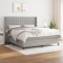 Pat box spring cu saltea, gri închis, 180x200 cm, textil GartenMobel Dekor