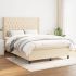 Pat box spring cu saltea, gri închis, 140x200 cm, textil GartenMobel Dekor
