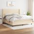Pat box spring cu saltea, gri închis, 180x200 cm, textil GartenMobel Dekor