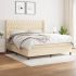 Pat box spring cu saltea, gri închis, 180x200 cm, textil GartenMobel Dekor