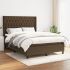 Pat box spring cu saltea, gri închis, 140x200 cm, textil GartenMobel Dekor