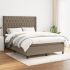 Pat box spring cu saltea, gri închis, 140x200 cm, textil GartenMobel Dekor