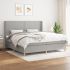 Pat box spring cu saltea, albastru, 200x200 cm, textil GartenMobel Dekor