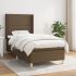 Pat box spring cu saltea, maro închis, 200x200 cm, textil GartenMobel Dekor