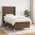 Pat box spring cu saltea, maro închis, 200x200 cm, textil GartenMobel Dekor