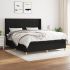 Pat box spring cu saltea, negru, 160x200 cm, textil GartenMobel Dekor