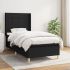 Pat box spring cu saltea, negru, 160x200 cm, textil GartenMobel Dekor