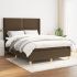 Pat box spring cu saltea, maro închis, 200x200 cm, textil GartenMobel Dekor