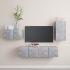Set de dulapuri TV, 4 buc., gri beton, lemn prelucrat GartenMobel Dekor