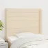 Tăblie de pat cu aripioare gri taupe 83x16x118/128 cm textil GartenMobel Dekor
