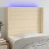 Tăblie de pat cu LED, gri deschis, 83x16x118/128 cm, textil GartenMobel Dekor
