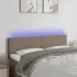Tăblie de pat cu LED, gri taupe, 200x5x78/88 cm, textil GartenMobel Dekor