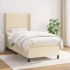Pat continental cu saltea, crem, 180x200 cm, textil GartenMobel Dekor
