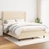 Pat box spring cu saltea, albastru, 140x200 cm, textil GartenMobel Dekor