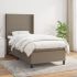 Pat box spring cu saltea, gri taupe, 200x200 cm, textil GartenMobel Dekor