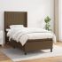 Pat box spring cu saltea, maro închis, 200x200 cm, textil GartenMobel Dekor