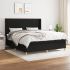 Pat box spring cu saltea, negru, 200x200 cm, textil GartenMobel Dekor