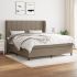 Pat box spring cu saltea, gri taupe, 160x200 cm material textil GartenMobel Dekor