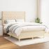 Pat box spring cu saltea, gri deschis, 140x190 cm, textil GartenMobel Dekor