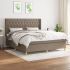 Pat continental cu saltea, gri deschis, 160x200 cm, textil GartenMobel Dekor