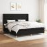 Pat box spring cu saltea, negru, 140x200 cm, textil GartenMobel Dekor