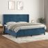 Pat box spring cu saltea, gri închis, 200x200 cm, catifea GartenMobel Dekor