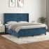 Pat box spring cu saltea, roz, 180x200 cm, catifea GartenMobel Dekor