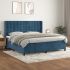 Pat box spring cu saltea, gri închis, 200x200 cm, catifea GartenMobel Dekor