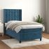 Pat box spring cu saltea, albastru închis, 200x200 cm, catifea GartenMobel Dekor