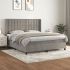 Pat box spring cu saltea, gri deschis, 200x200 cm, catifea GartenMobel Dekor
