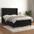 Pat box spring cu saltea, gri închis, 140x190 cm, catifea GartenMobel Dekor