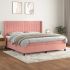 Pat box spring cu saltea, roz, 180x200 cm, catifea GartenMobel Dekor