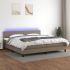 Pat cu arcuri, saltea și LED, gri taupe, 140x200 cm, textil GartenMobel Dekor