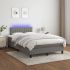 Pat cu arcuri, saltea și LED, gri închis, 160x200 cm, textil GartenMobel Dekor