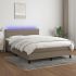 Pat cu arcuri, saltea și LED, gri taupe, 120x200 cm, textil GartenMobel Dekor