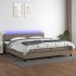 Pat cu arcuri, saltea și LED, gri taupe, 120x200 cm, textil GartenMobel Dekor