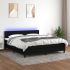 Pat cu arcuri, saltea și LED, negru, 120x200 cm, textil GartenMobel Dekor