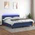 Pat cu arcuri, saltea și LED, gri închis, 160x200 cm, textil GartenMobel Dekor